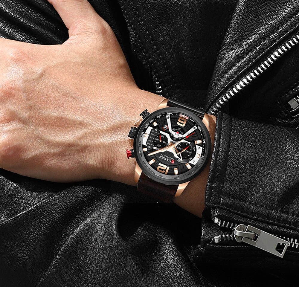 Montre-bracelet analogique élégante à bracelet en acier inoxydable