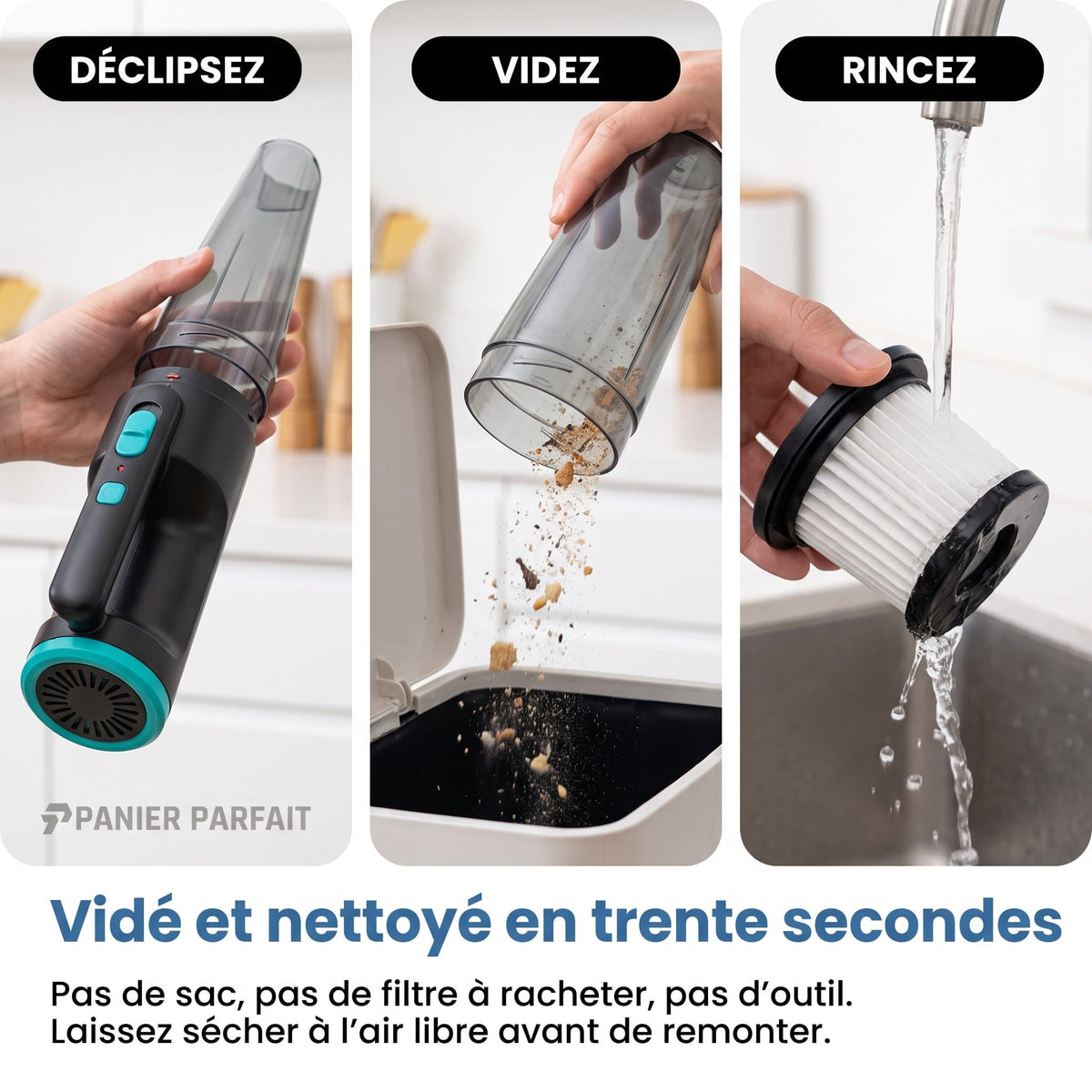 Aspirateur à main puissant sans fil avec station de recharge