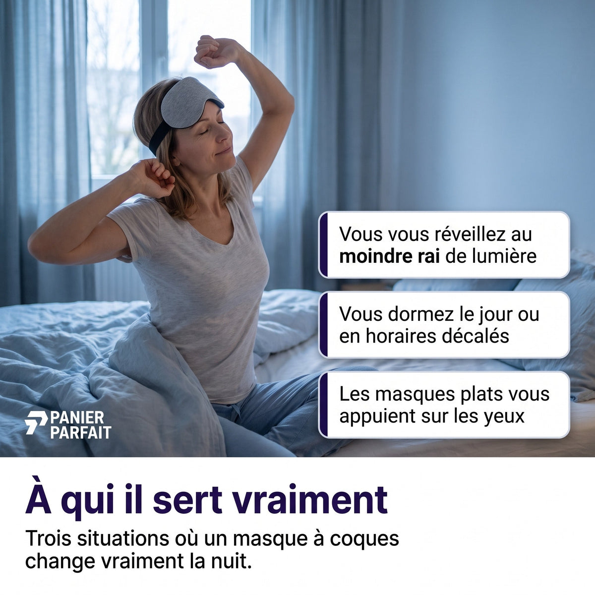 Masque de sommeil ajustable sans pression oculaire