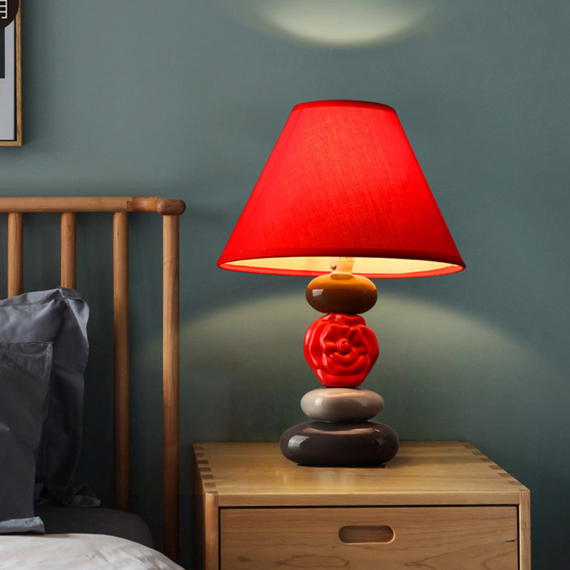 Lampe de Table Élégante avec Abat-jour Cônique en Toile - Santeova
