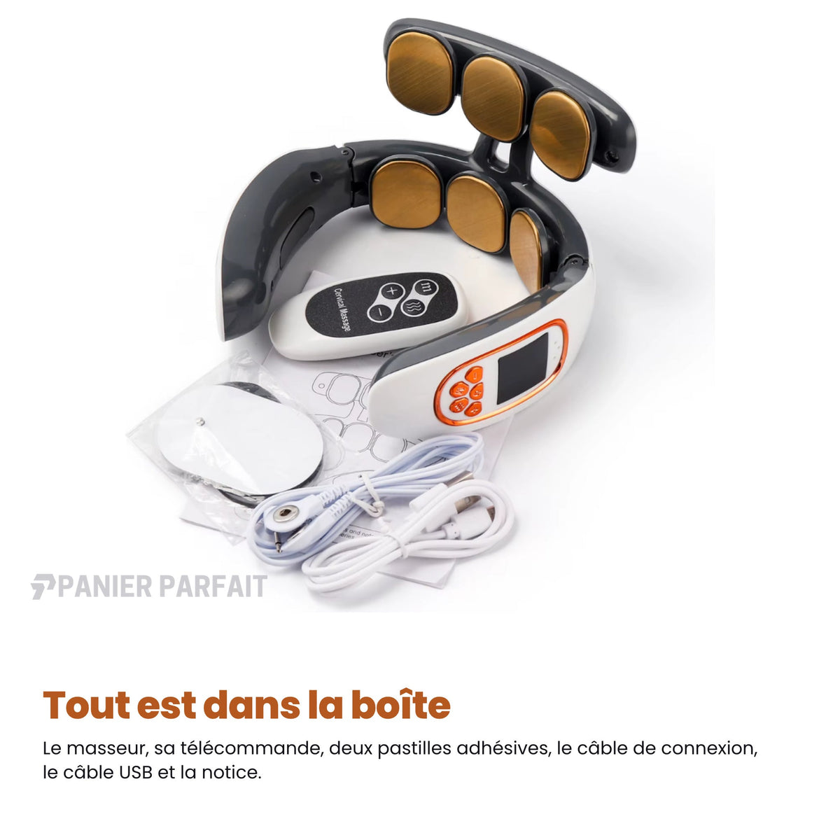 Masseur cervical sans fil chauffant à 6 électrodes intelligent