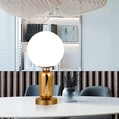 Lampe moderne en verre boule avec socle métal