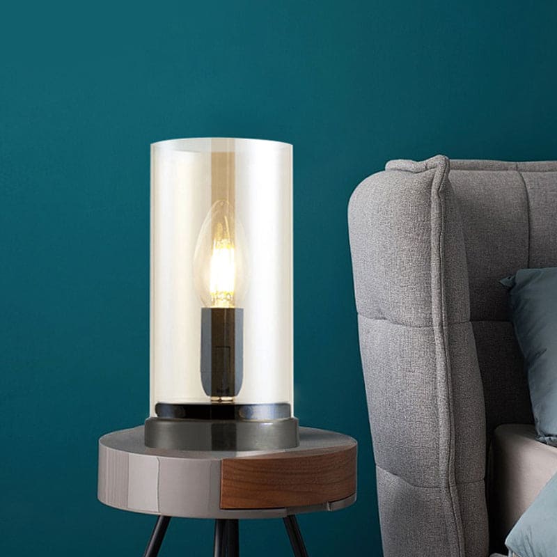 Lampe de table industrielle en verre pour salon