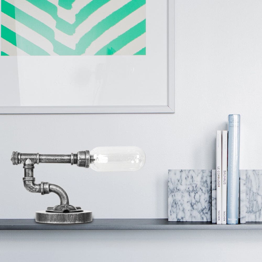 Lampe de table élégante en verre transparent avec abat-jour