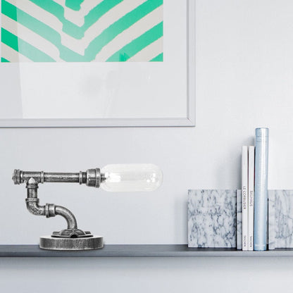 Lampe de table élégante en verre transparent avec abat-jour
