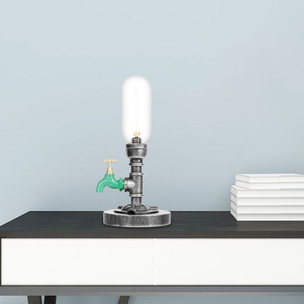 Lampe de table élégante en verre transparent avec abat-jour