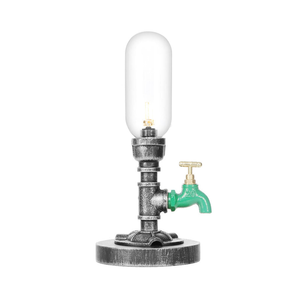 Lampe de table élégante en verre transparent avec abat-jour
