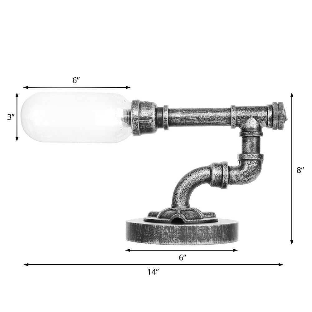 Lampe de table élégante en verre transparent avec abat-jour