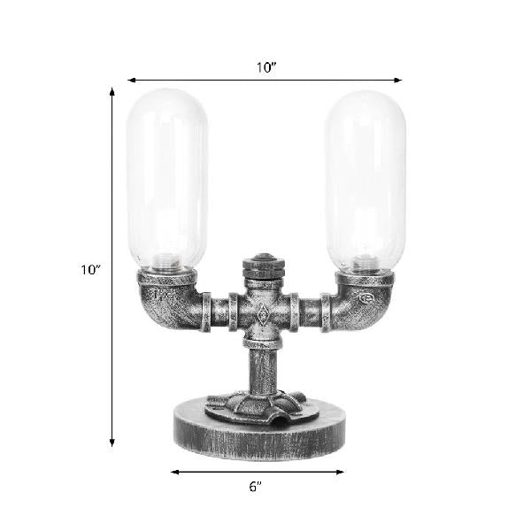 Lampe de table élégante en verre transparent avec abat-jour