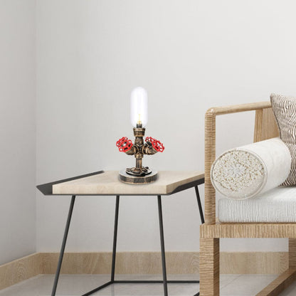 Elegante Metall-Tischlampe mit industriellem Lampenschirm