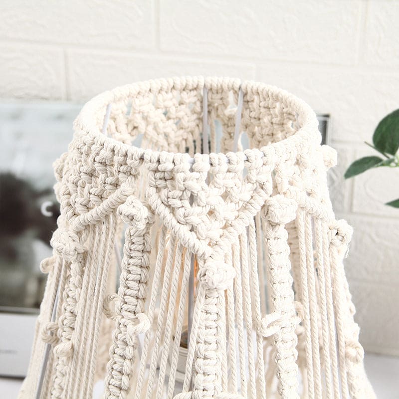 Lampe de table décorative en corde tissée pour éclairage ambiant