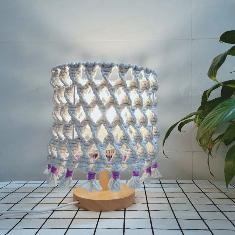 Lampe de nuit décorative en corde tressée