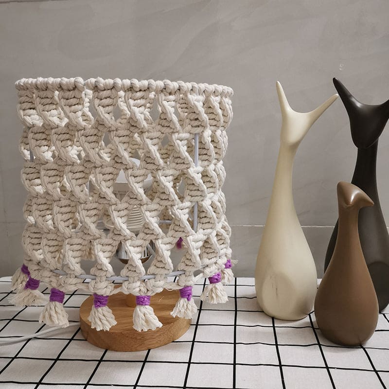 Lampe de nuit décorative en corde tressée