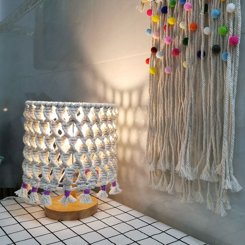 Lampe de nuit décorative en corde tressée