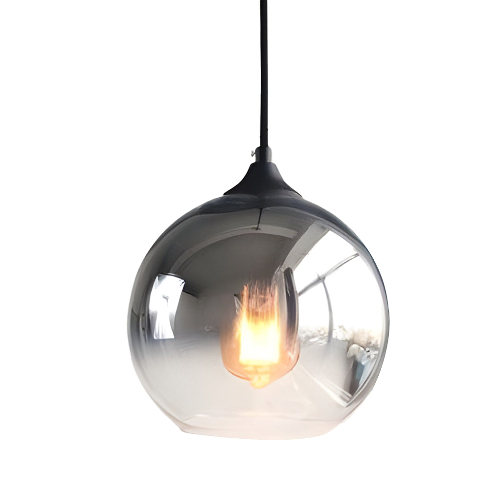 Suspension globe en verre avec éclairage LED moderne