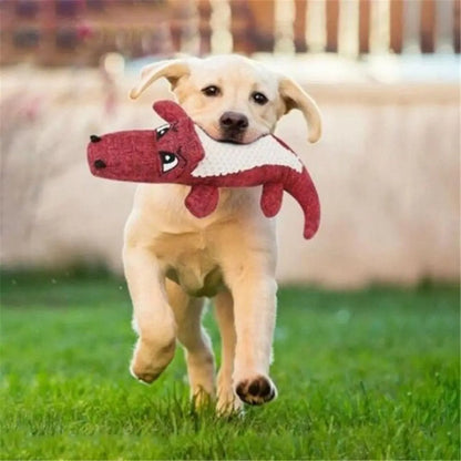 Jouet crocodile en lin naturel