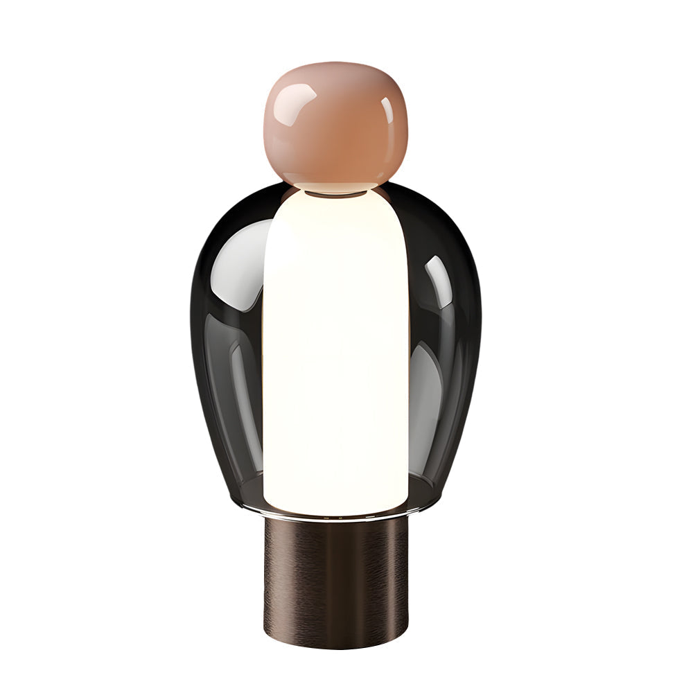 Lampe de table rechargeable en verre transparent à LED dimmable