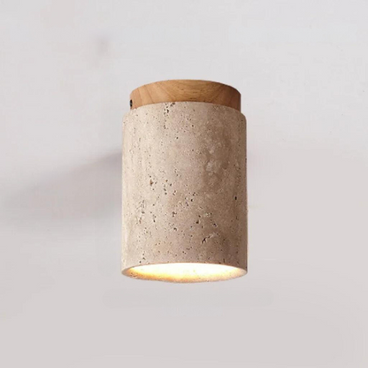 Lustre encastré en travertin pour hall et escalier