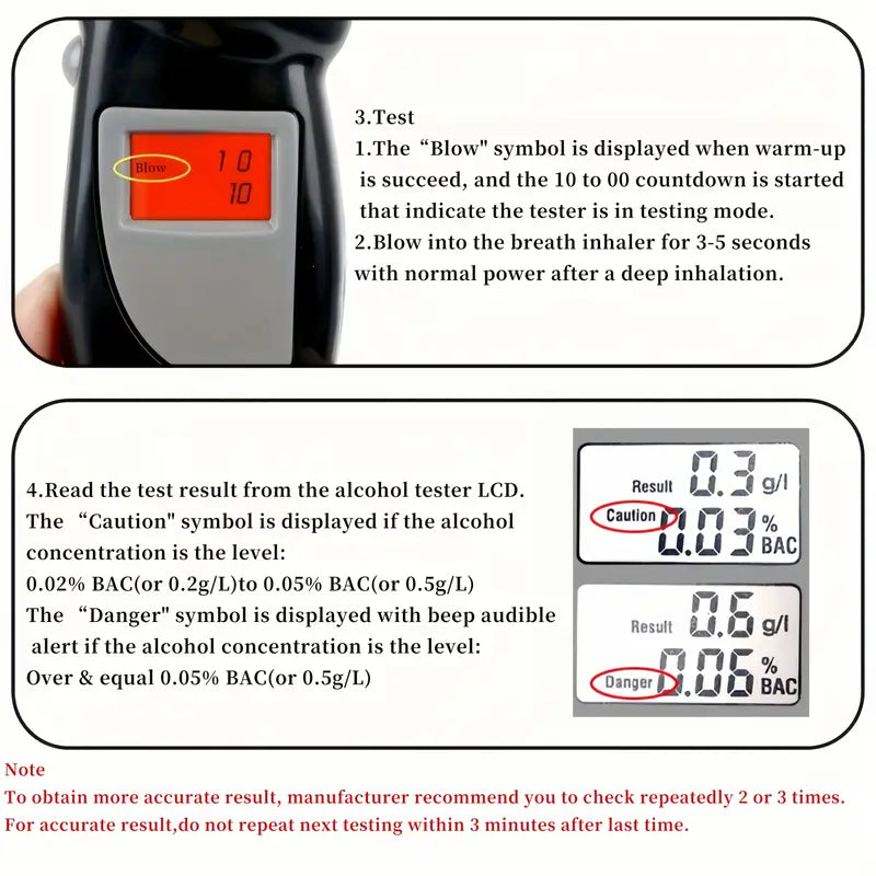 AlcoSense™ – Präziser und schneller digitaler tragbarer Alkoholtester