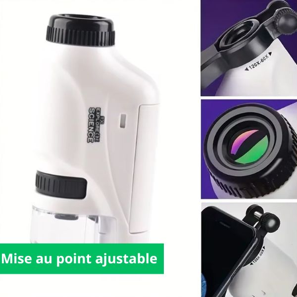 Microscope de poche puissant à grossissement élevé