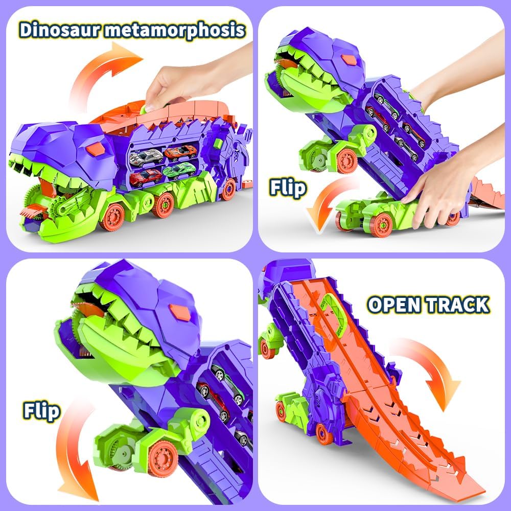 Circuit de course transformable avec camion et piste Dino
