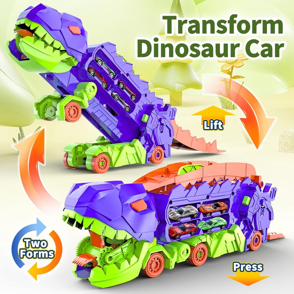 Circuit de course transformable avec camion et piste Dino