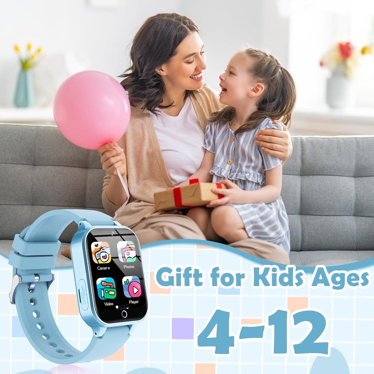 Montre connectée enfant écran tactile caméra HD réveil intégré