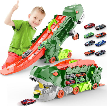 Circuit de course transformable avec camion et piste Dino