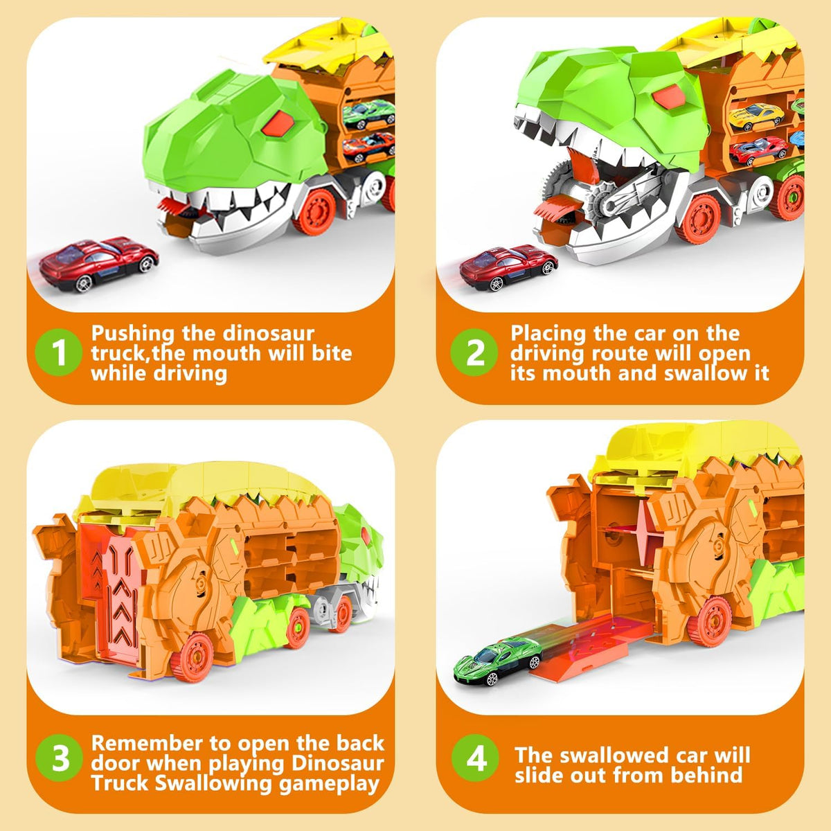 Circuit de course transformable avec camion et piste Dino