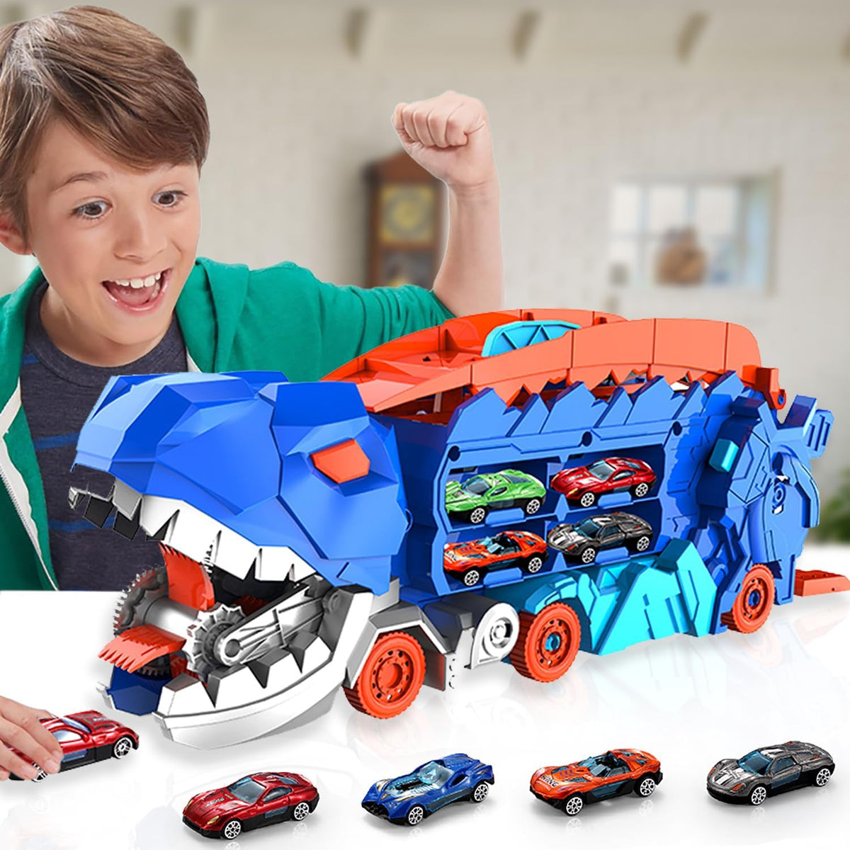 Circuit de course transformable avec camion et piste Dino