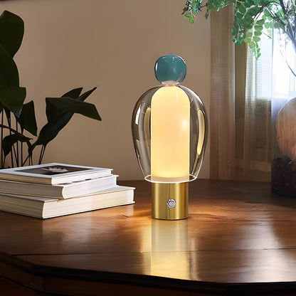 Elegante Schreibtischlampe aus Glas mit verstellbarer LED