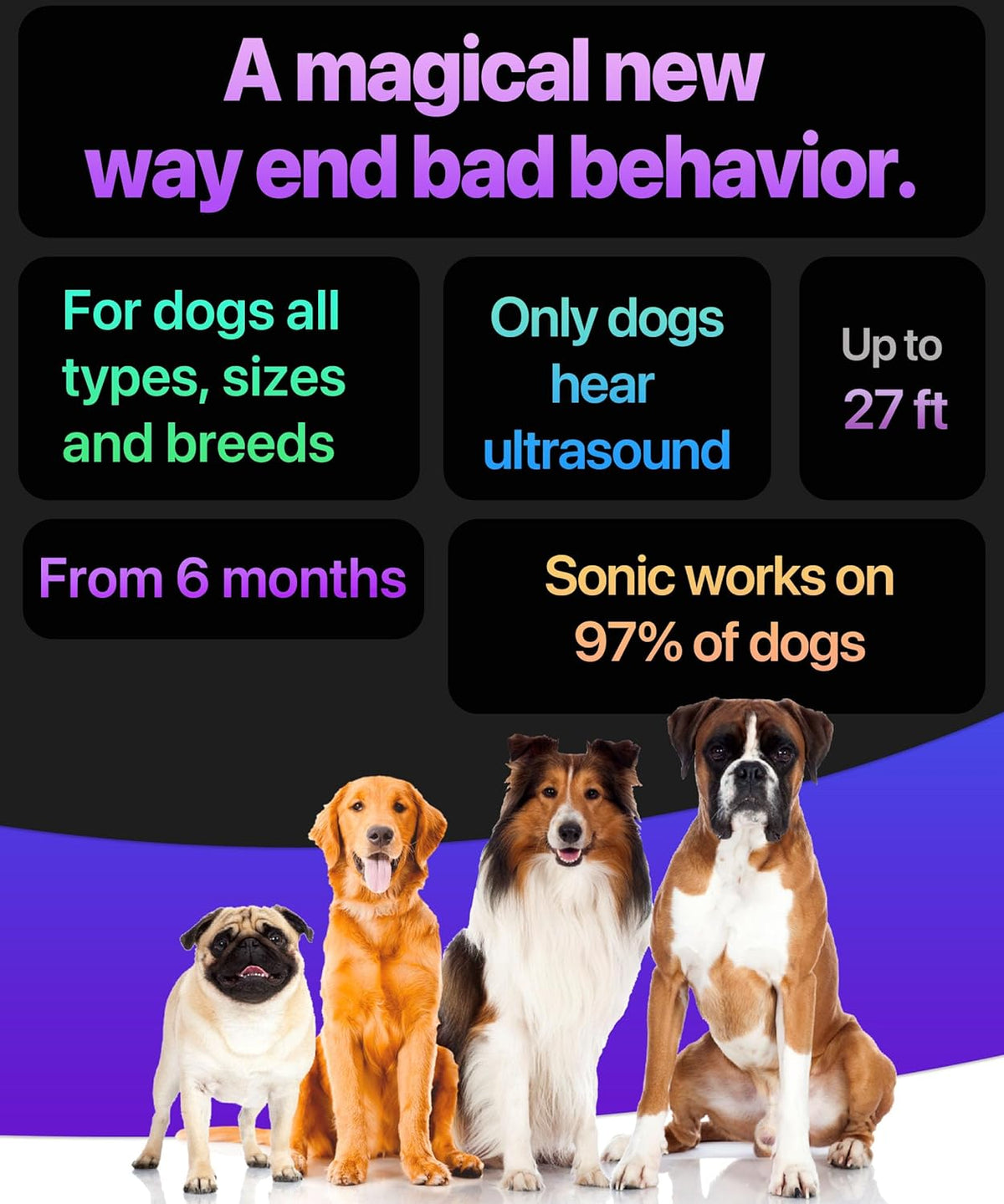 Dispositif anti-aboiement ultrason longue portée pour chien