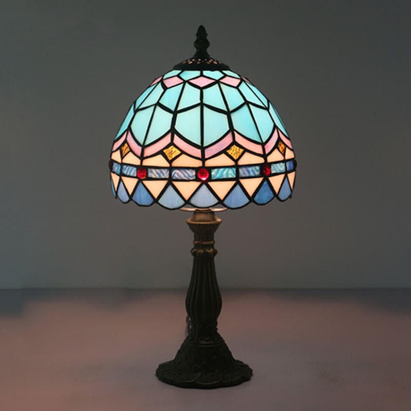 Lampe de table en verre motif Tiffany élégante