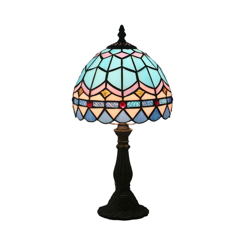 Lampe de table en verre motif Tiffany élégante