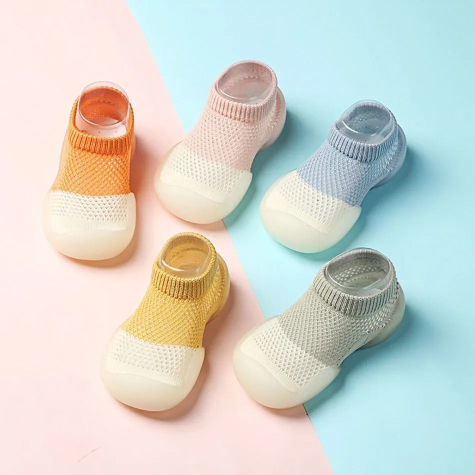 Chaussures antidérapantes légères bicolores pour bébé