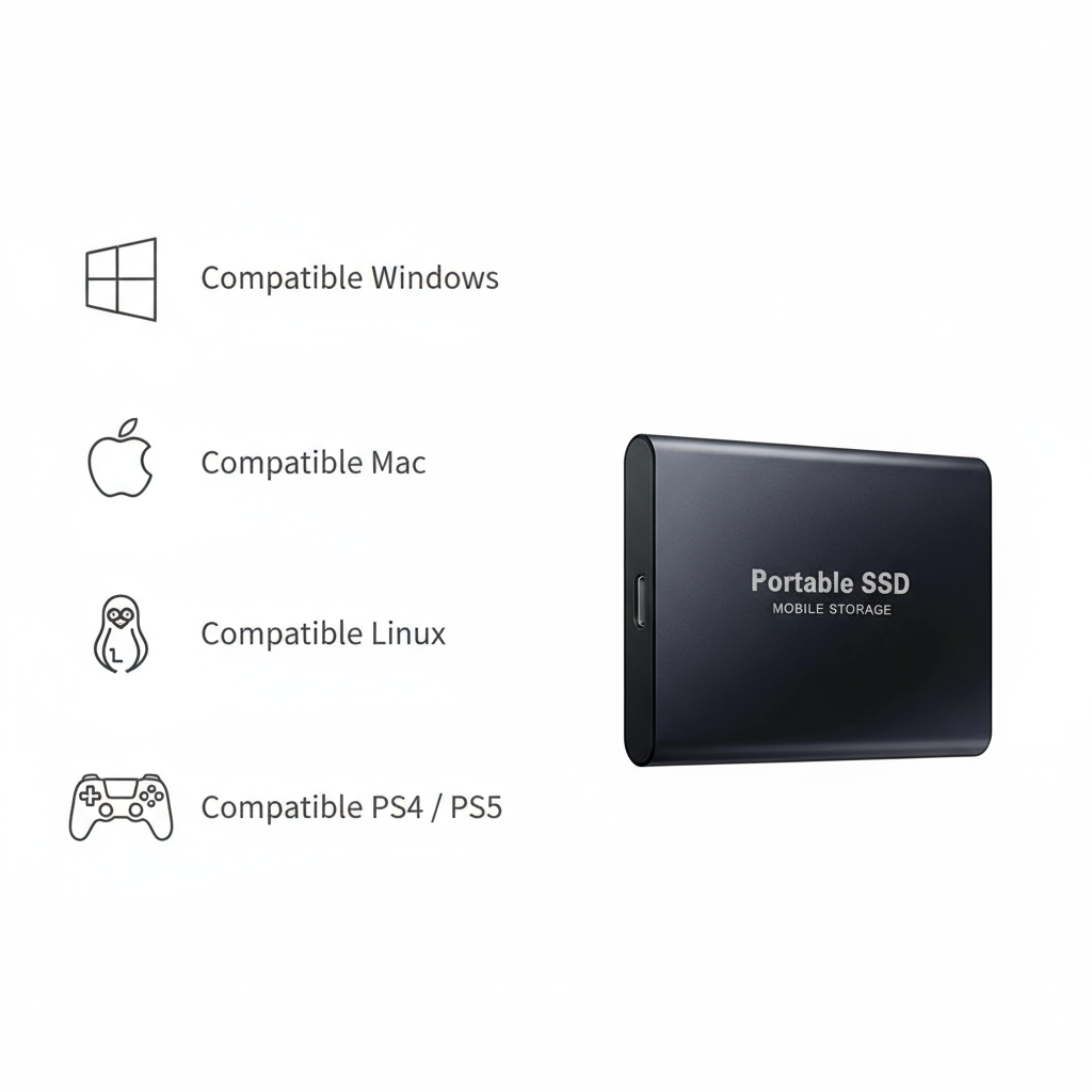 Disque dur externe SSD ultra-rapide compact 1 To