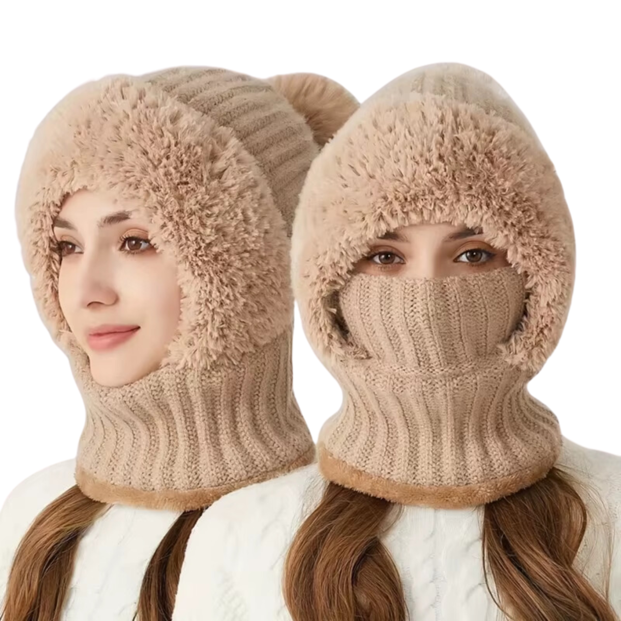 Weiche Samt-Kapuzenhaube für Damen