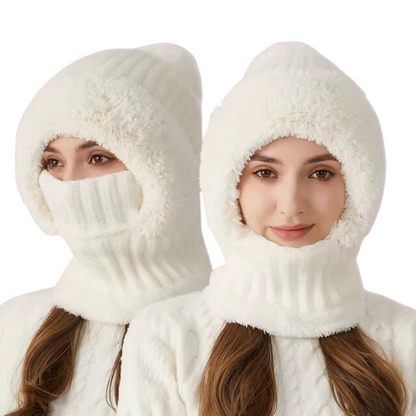 Weiche Samt-Kapuzenhaube für Damen