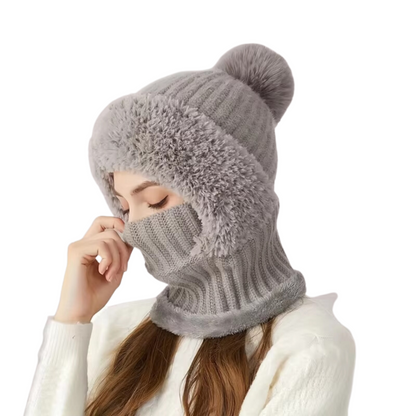 Weiche Samt-Kapuzenhaube für Damen