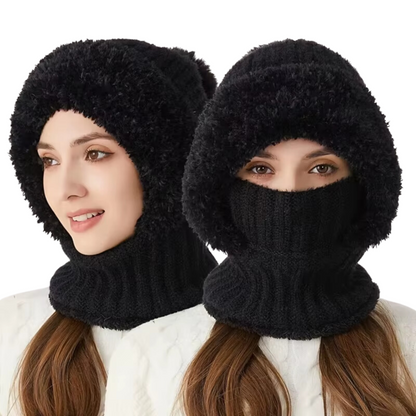 Weiche Samt-Kapuzenhaube für Damen
