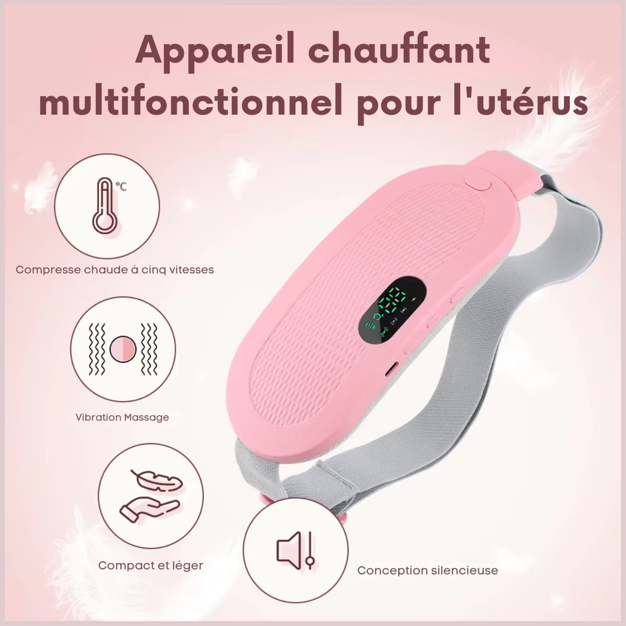 Intelligenter beheizter Uterusgürtel gegen Menstruations-, Bauch- und Rückenschmerzen