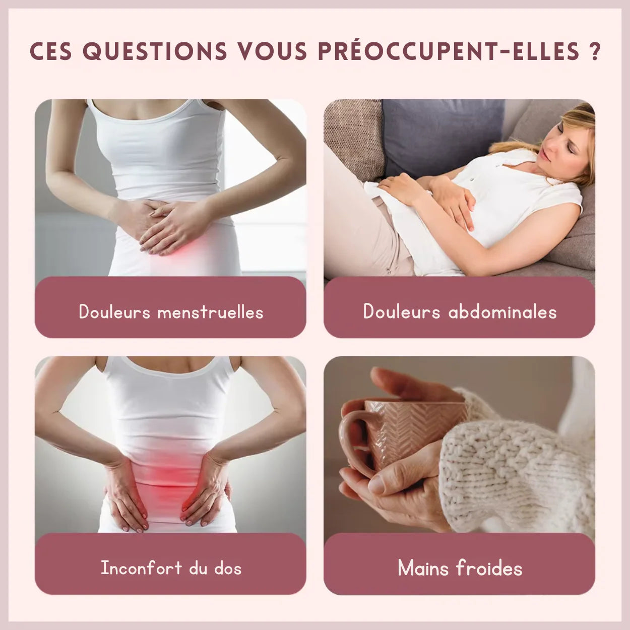Intelligenter beheizter Uterusgürtel gegen Menstruations-, Bauch- und Rückenschmerzen