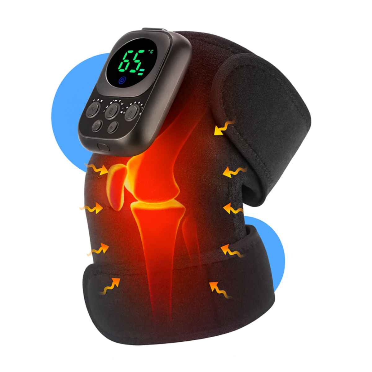 Beheizbare Kniebandage mit EMS-Massage 60 °C – Akku mit langer Laufzeit 5000 mAh