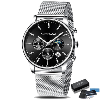 Sportliche Herrenuhr mit Metallarmband