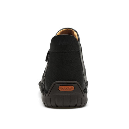 Bottes de cheville vintage cousues main en cuir