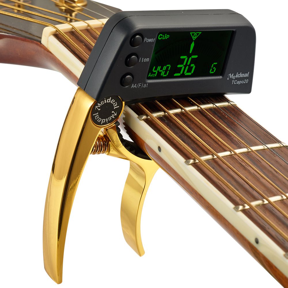 Praktischer 2-in-1 Gitarrenstimmgerät und Kapodaster