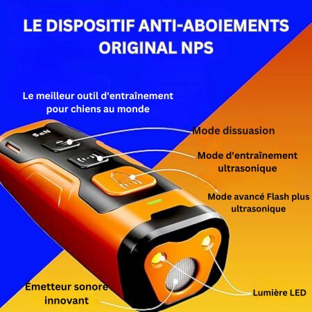 Dispositif anti-aboiement ultrason longue portée pour chien