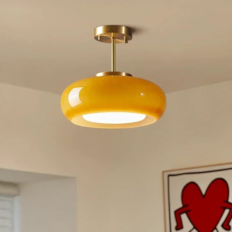 Lampe suspendue LED en verre élégante
