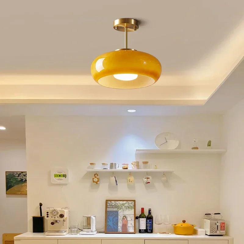 Lampe suspendue LED en verre élégante