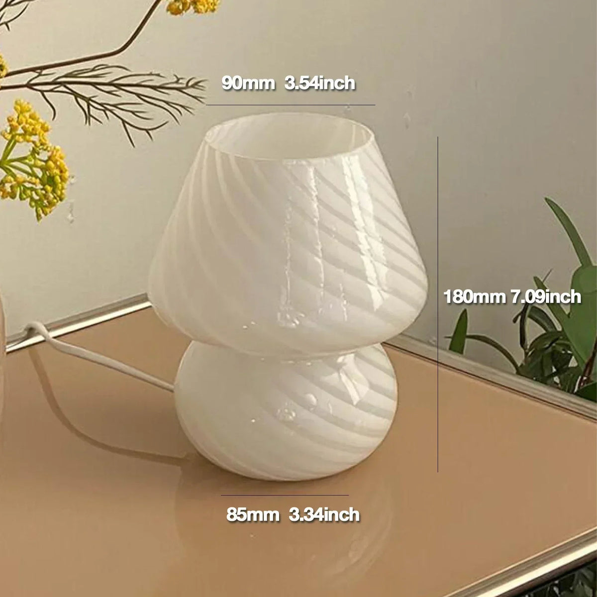 Lampe de table élégante en verre transparente